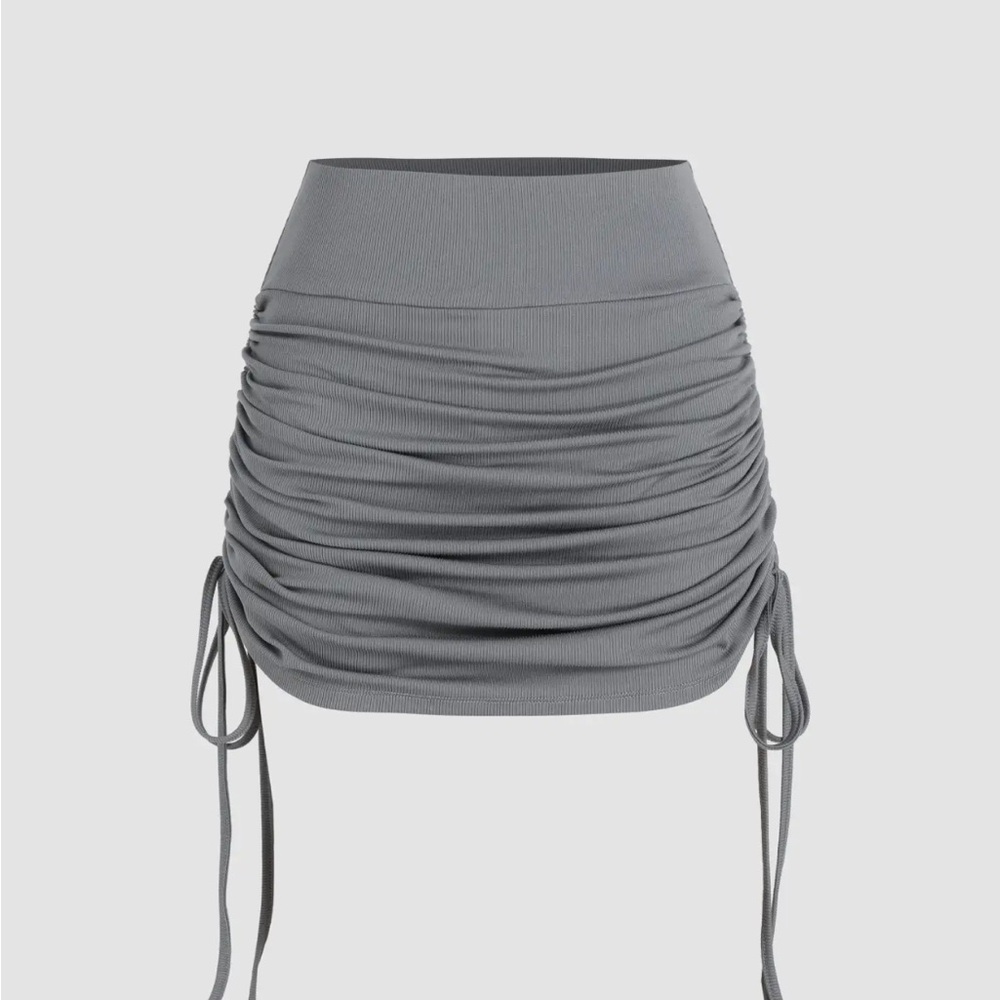 cider gray drawstring skirt